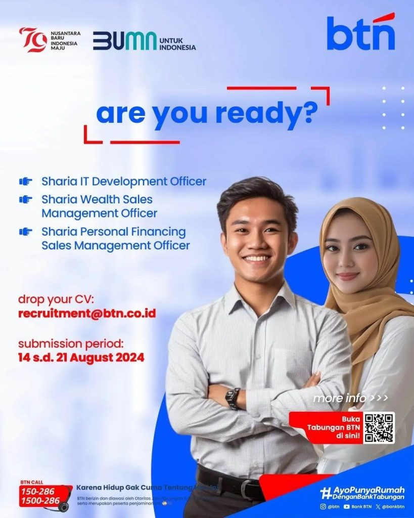 Lowongan Kerja PT Bank Tabungan Negara 2024